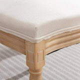 A&A Furniture,French Style Solid Wood Frame Antique Painting Linen Fabric Back Dining Chair,Set of W1143141070