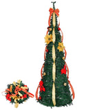 4 FT Fully Decorated Pre-lit Christmas Tree, Pop Up Artificial Xmas Tree with 80 Warm Lights and Red 92049446