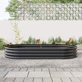 ZNTS Raised Garden Bed Outdoor, Oval Large Metal Raised Planter Bed for for Plants, Vegetables, and 91327994