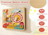 Montessori Wooden Time Learning Clock for Kids 3, All-in-One Calendar Season Weather Educational 41295050