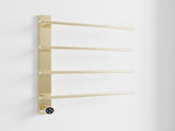 Brushed Gold Heated Rack for Bathroom,Wall Mounted with Intelligent Touch Screen Timer, 4-Bar 79992665