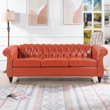 84.65" Rolled Arm Chesterfield 3 Seater Sofa W68056682