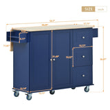 Rolling Mobile Kitchen Island with Drop Leaf - Solid Wood Top, Locking Wheels & Storage Cabinet 52.7 00868324
