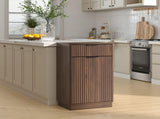 10-Gallon Woodgrain Tilt-Out Trash Can Cabinet Wooden Garbage Recycling Cabinet with Wave-Textured 46943397