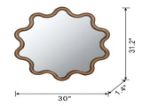 31" x 30" Wooden Accent Mirror with Unique Frame, Wall Mirror for Living Room Bedroom Entryway W2078135196