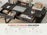 32 Inch Small Desk Computer Desk with 2 Fabric Drawer Storage Bag Iron Hook Gaming Writing Table, 98179207