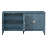 Retro Sideboard door with Circular Groove Design Round Metal Door Handle for Entrance, Dinning Room, 42078691