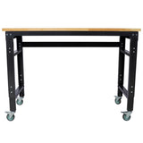 Workbench - 48" Wide Rolling Workbenches for Garage - Adjustable Height, Workshop Tool Bench, Metal W465P191424
