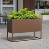 47*18*18 inch Large Mental Rectangular Planter with Shelves and Drainage Holes for Indoor/Outdoor W3077P276898