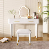 40" Modern Vanity Table Set with Mirror Touch Screen Lighted Mirror, Dressing Table and Cushioned N704P196657K