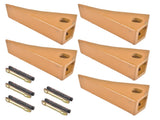 5Pcs 230SP Casting Bucket Teeth & TF23P Flex Pins Fits for Backhoe Skid Steer Loader 13799251