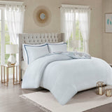 King/Cal King 3 Piece Cotton Floral Printed Reversible Duvet Cover Set B035129160