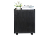 FCH Black Wood Grain Density Board Three Drawers Wooden Filing Cabinet 38131424