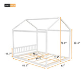 ZNTS Queen Size Wooden House Bed with Headboard,White WF296086AAK