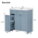 ZNTS 30-Inch Blue Bathroom Vanity with Ceramic Sink Combo, Abundant Storage Cabinet - 2 Soft close Doors WF532032AAC