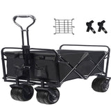 ZNTS Collapsible Heavy Duty Beach Wagon Cart Outdoor Folding Utility Camping Garden Beach Cart with 15665603