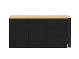 89.7''Wooden Sideboard with Extendable Table,Multifunctional Storage Cabinet with 2 Doors N711P334768O