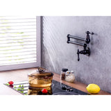 Pot Filler Faucet - Wall Mount Kitchen Sink Faucet Folding Stretchable with Single Hole Two Handles, W1243P262554