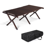 ZNTS 120*60*40cm Wooden Camping Roll Table 72167913