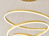 Modern 5 Rings Chandelier with Remote Control, Dimmable LED Chandelier with 3 Color Temperature, W5008P541398