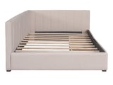 Upholstered Daybed with 2 Storage Drawers Twin Size Sofa Bed Frame No Box Spring Needed, Linen WF299017AAA