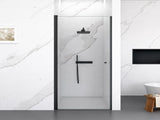 34"W x 72"H Frameless Circular Pivot Shower Door in Matte Black With 1/4" Thick SGCC Tempered W2813P340825