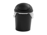 (2 pack)Small Bathroom Trash Can, 3 Gallon Plastic Garbage Bucket Bin with Swing Top Lid, Black 60671436