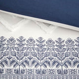 Full/Queen 3 Piece Cotton Duvet Cover Set with Chenille Tufting B035129137