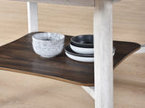 45.7inch Round Dining Table With Shelf Height 30 inch Modern Farmhouse Retro Design W2537P211104