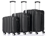 ABS Trolley Case 20in 24in 28in 3PCS Suitcase Set Striped Textured Suitcase Black 59497165