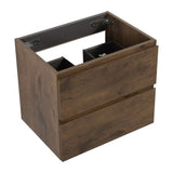 Alice-24W-105,Wall mount cabinet WITHOUT basin,Walnut color,With two drawers, Pre-assembled W1865110047