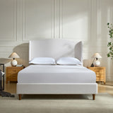 Hannah Upholstered Wingback Bed Size King / Tall 54" Headboard Upholstered King Bed / Premium B083P235518