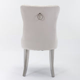 Modern, High-end Tufted Solid Wood Contemporary Velvet Upholstered Dining Chair with Chrome 22833717