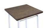 ZNTS Oak and Chrome Square Bar Table B062P185732