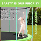 ZNTS 12ft Green Outdoor Toddler Trampoline with Enclosure Safety Net Jumping Fun Trampoline, heavy-duty 31935838