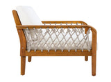 Outdoor Acacia Wood Loveseat & Coffee Table Set with Handwoven Rope, Teak Finish N768P363954T