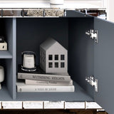 60" Mirrored TV Stand with Crushed Diamond Glass Doors - Modern Media Entertainment Center for W1445P301422