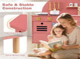 Pink Wooden Kids Play Kitchen with Interactive Stove & Sink, ASTM/CPSIA Compliant Pretend Cooking 21074540