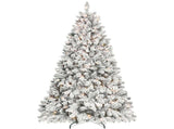 Artificial 8ft Flocked Christmas Tree with 1754 PVC Branch Tips, Pine cone*54pcs, 700L warm white 80378455