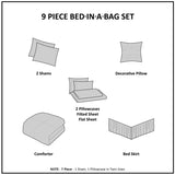 Twin XL Boho Comforter Set with Bed Sheets B03595854