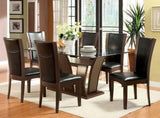 Style Comfort Contemporary 2pcs Side Chairs Dark Cherry Brown Leatherette Cushion Seat Kitchen B011115665