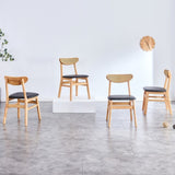 4 The stylish and durable solid wood dining chair, small curved back, PU cushion, and beautiful W1151P154829
