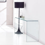 Glass Console Table, Transparent Tempered Glass Console Table with Rounded Edges Desks, Sofa Table W1718P234156