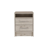 Eter Nightstand , End Table, Side Table Superior Top, Two Drawers -Light Gray B20091862