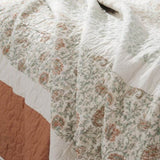 6 Piece Cotton Percale Quilt Set with Throw Pillows Coral King/Cal King B035129021