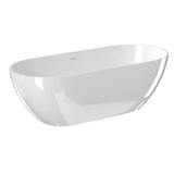 59" Freestanding Solid Surface Bathtub, Luxury Man-made Stone Resin Freestanding Soaking Bathtub W1573142950