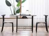 Fire Wood PVC Black Paint Breakfast Table for Couples with Curved Back 82020111