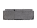 Gray Power Reclining Sofa Chenille Comfort Headrest Lumber Support Cup Holder Bluetooth Speaker B011P611080