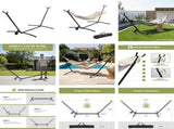 9ft Steel Hammock with Built-in Wheel, Portable Hammock for Outside, Heavy-Duty Hammock 35613179