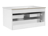 30" Modern Floating Bathroom Vanity with Oval Knobs & Round Edge, Soft-Close Drawer Slides, Bathroom 65789938
